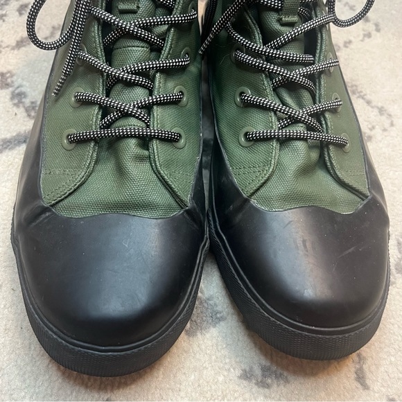 HUNTER Green Waterproof Canvas High Top Lace Up Rain Boots Sneakers main image 5